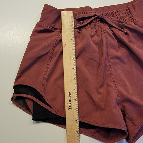 MPG Athletic Running Shorts Women's Size Small Maroon Red 2-in-1 Stretch Waist - Picture 10 of 10